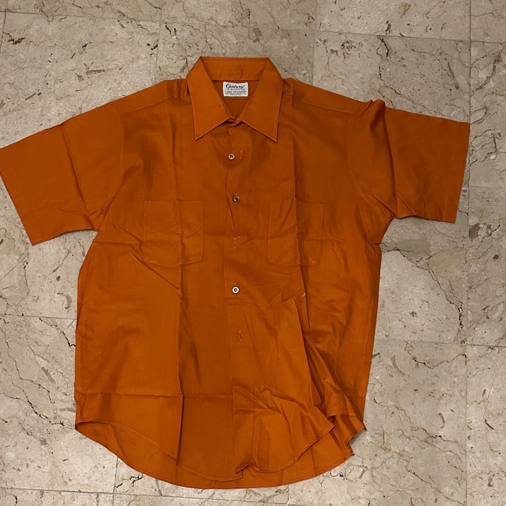 Vintage Van Heusen Men's Burnt Orange Casual Shirt
